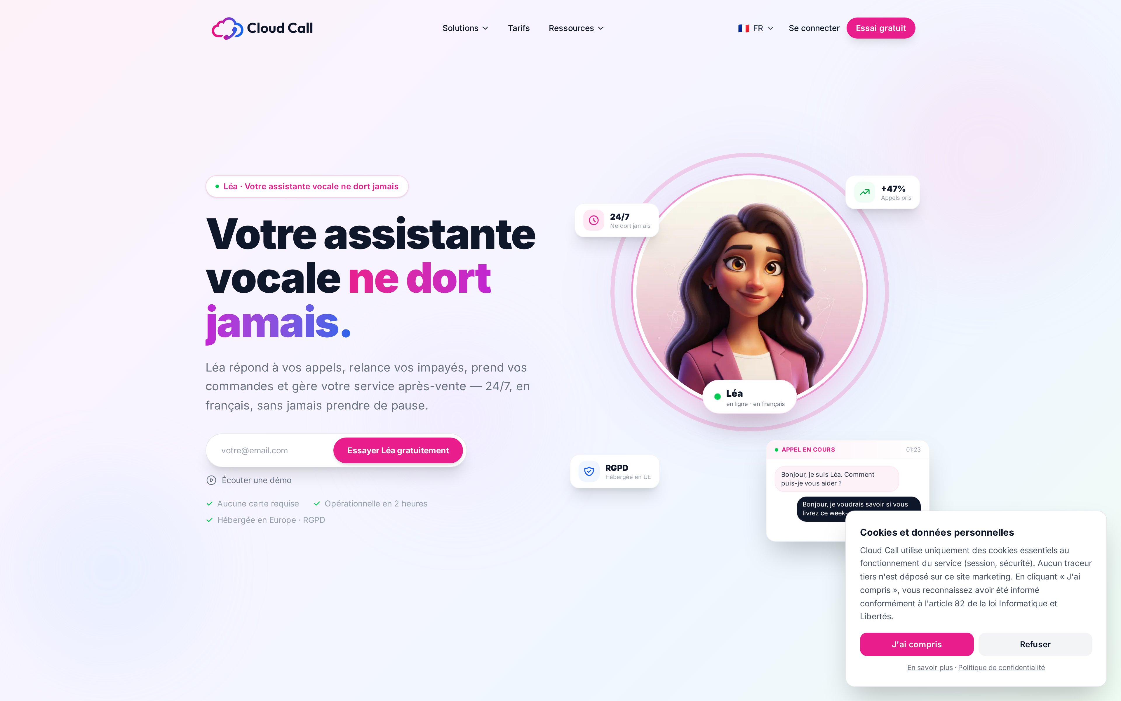 Cloud Call — vue produit